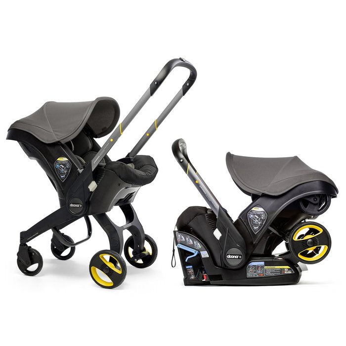 Doona infant seat in both stroller and car seat modes.